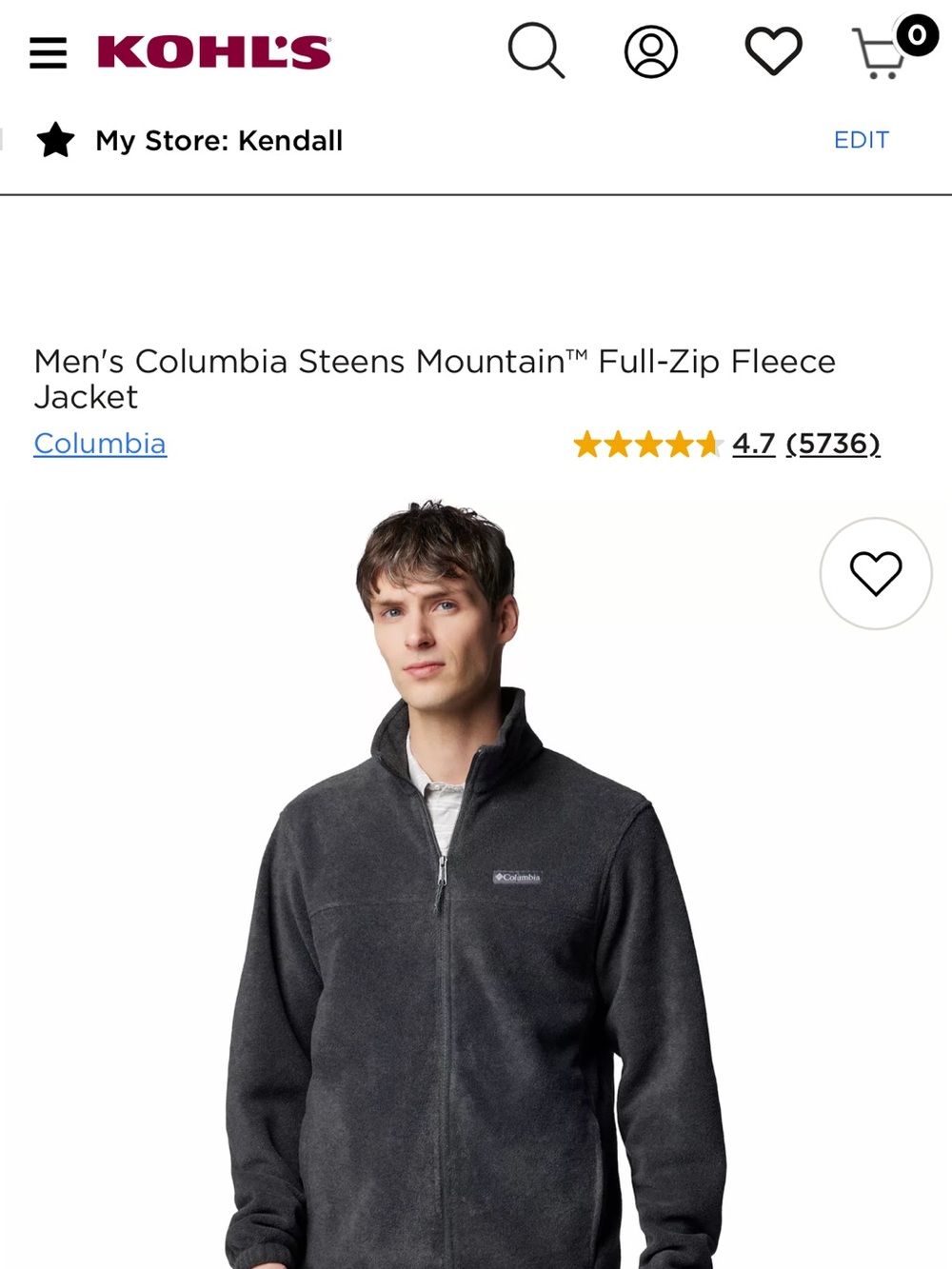 Columbia Dark Gray Full-Zip Fleece Jacket